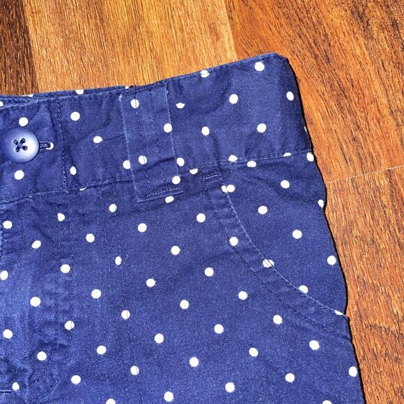 Cherokee Kids Polka Dot White Navy Shorts 6/6X 100% Cotton - Picture 3 of 5
